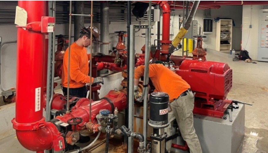 Instalación de sistemas industriales contra incendio